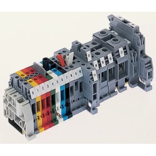 Entrelec SNA Series DIN Rail Terminal Block Blue 10mm² 1-Level 18 Positions Screw Termination 1kV AC 57A 1SNA125120R1100