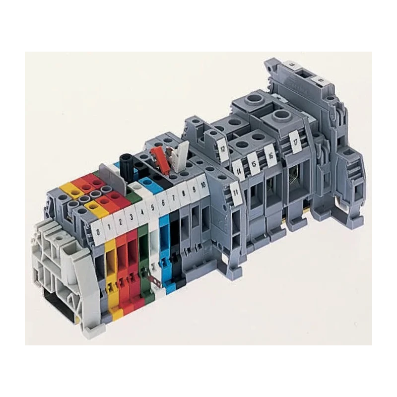 Entrelec SNA Series DIN Rail Terminal Block Blue 10mm² 1-Level 18 Positions Screw Termination 1kV AC 57A 1SNA125120R1100