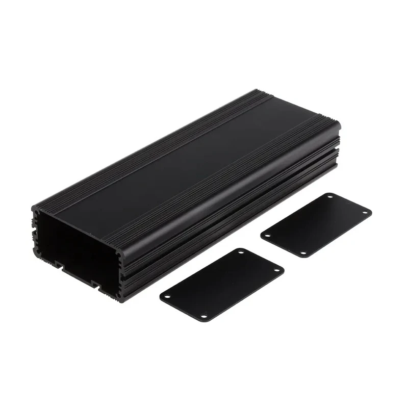 RS PRO Black Anodised Aluminium Instrument Case 40 mm Height, 81.4 mm Width, 225 mm Length 468-7162