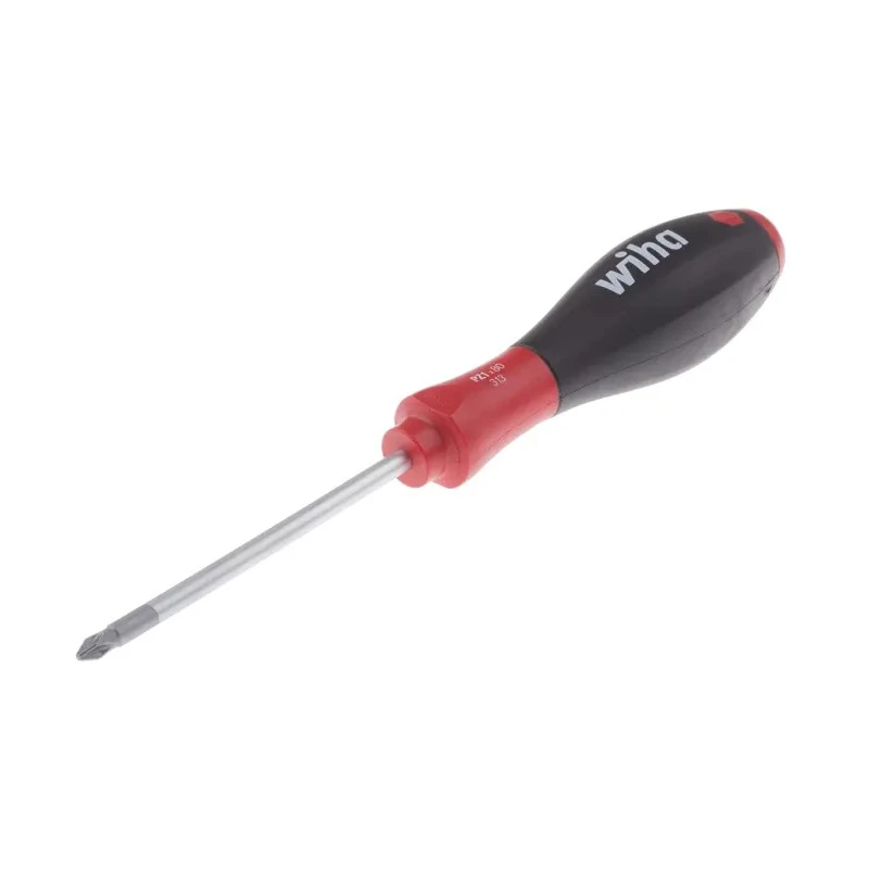 Wiha Pozidriv Screwdriver, PZ1 Tip, 80 mm Blade Length, 191 mm Overall Length, Bi-Material Handle, Chrome Vanadium 00770