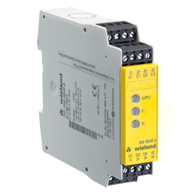 Wieland 24V ac/dc Safety Relay with 3 Safety Contacts and 1 Auxiliary Contact R1.188.1440.0