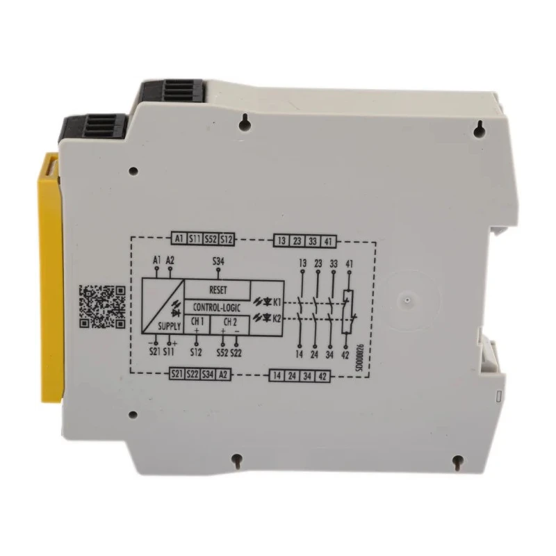 Wieland 24V ac/dc Safety Relay with 3 Safety Contacts, 1 Auxiliary Contact, Manual Reset, DIN Rail Mount R1.188.1810.0