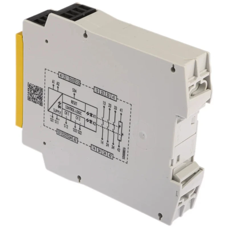 Wieland 24V ac/dc Safety Relay with 3 Safety Contacts, 1 Auxiliary Contact, Manual Reset, DIN Rail Mount R1.188.1810.0