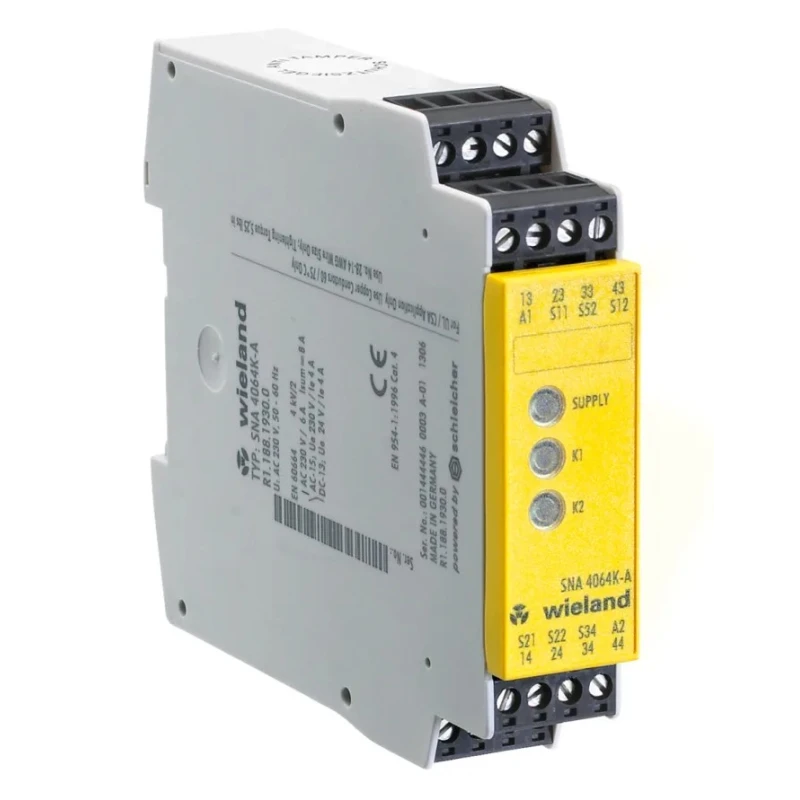 Wieland SNA 4063K 115V AC Safety Relay with 3 Safety Contacts and 1 Auxiliary Contact R1.188.1450.0