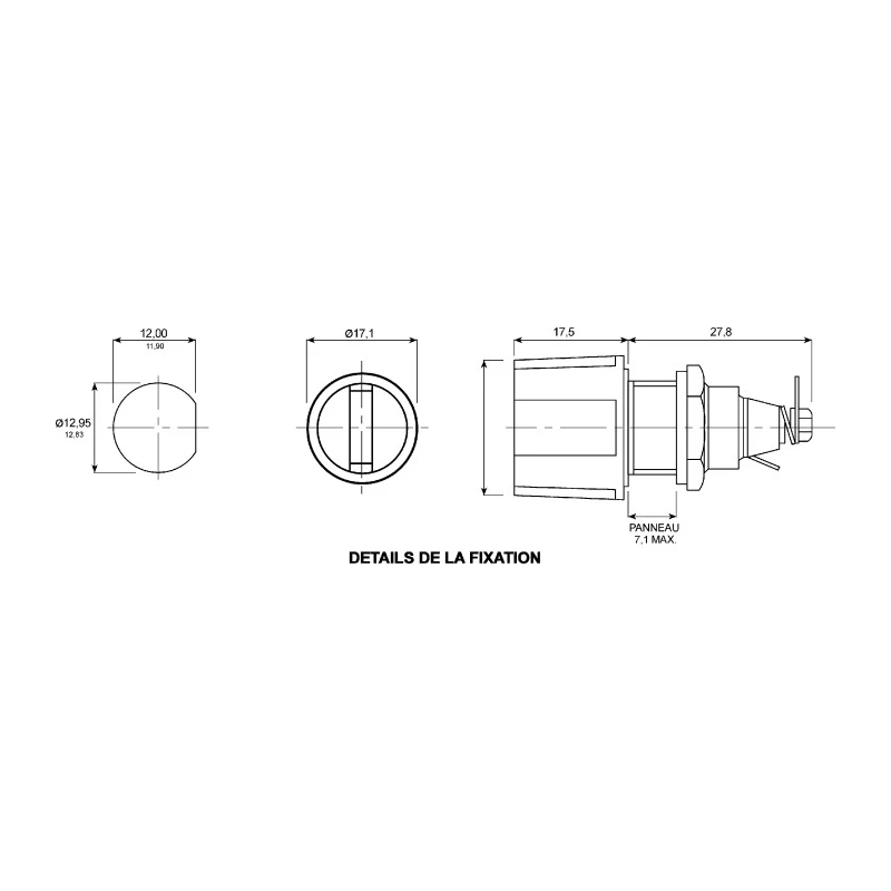 Bulgin 6.3A Panel Mount Fuse Holder 1P-Pole for 5 x 20 mm Fuse, 250V AC FX0345