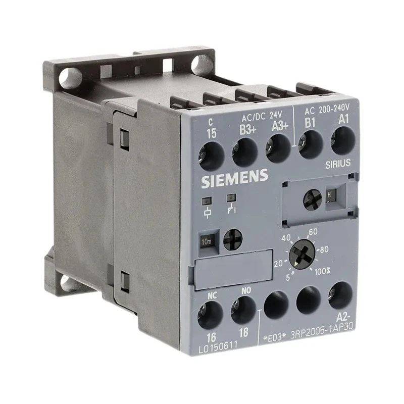 Siemens Multifunction DIN Rail Timer Relay, 1-Contact SPDT, 125 V dc, 110/24/240 V ac, 0.05 to 100 min/h/s 3RP2005-1AP30
