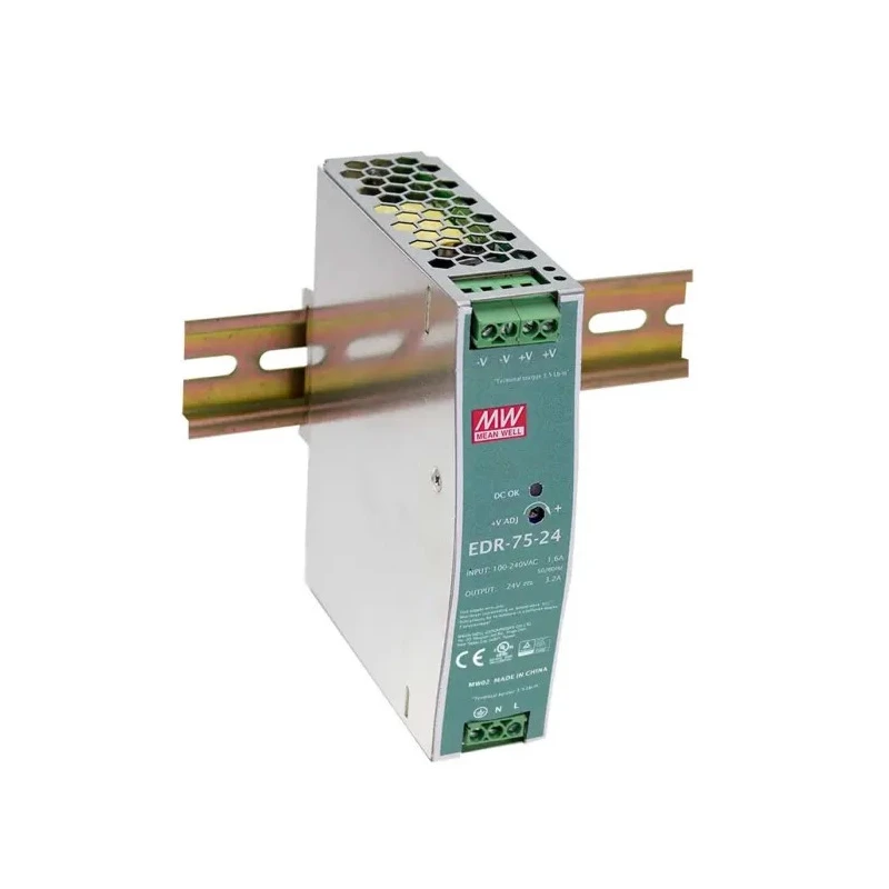 MEAN WELL Switched Mode DIN Rail Power Supply 28V DC 3.2A Output 75W EDR-75-24