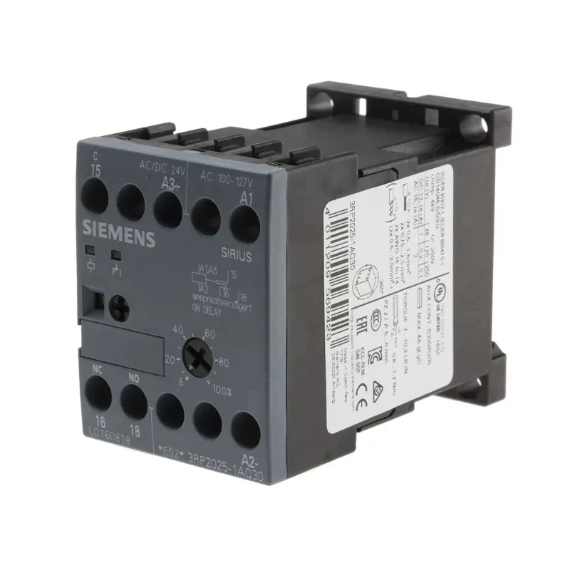 Siemens SIRIUS Series DIN Rail Timer Relay, 1-Contact, SPDT, 24 V dc, 100 V ac, 127 V ac, 24 V ac, 0.05 to 100 3RP2025-1AQ30