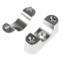 RS PRO Silver 316 Stainless Steel Cable Clip Saddle Clamp 25 mm Maximum Bundle Diameter Screw Fixing 56 mm Length 471-1316