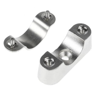 RS PRO Silver 316 Stainless Steel Cable Clip Saddle Clamp 25 mm Maximum Bundle Diameter Screw Fixing 56 mm Length 471-1316