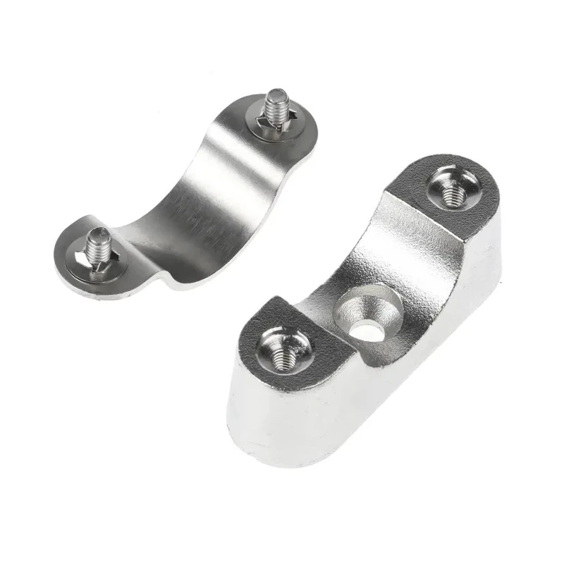 RS PRO Silver 316 Stainless Steel Cable Clip Saddle Clamp 25 mm Maximum Bundle Diameter Screw Fixing 56 mm Length 471-1316
