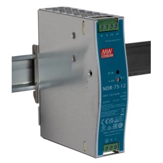 RS PRO Switched Mode DIN Rail Power Supply 264V AC Input 14V DC 6.3A Output 75W NDR-75-12