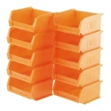 RS PRO Polypropylene Storage Bin, 90 mm x 100 mm x 50 mm, Orange 469-6728
