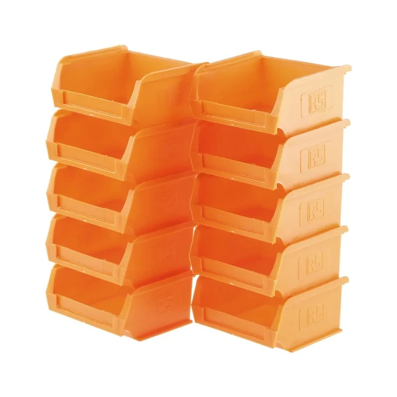 RS PRO Polypropylene Storage Bin, 90 mm x 100 mm x 50 mm, Orange 469-6728