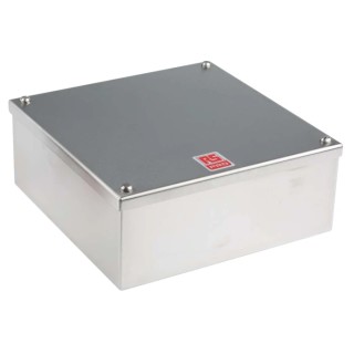 RS PRO Satin 316 Stainless Steel Adaptable Enclosure Box 220mm x 220mm x 85mm 471-1631