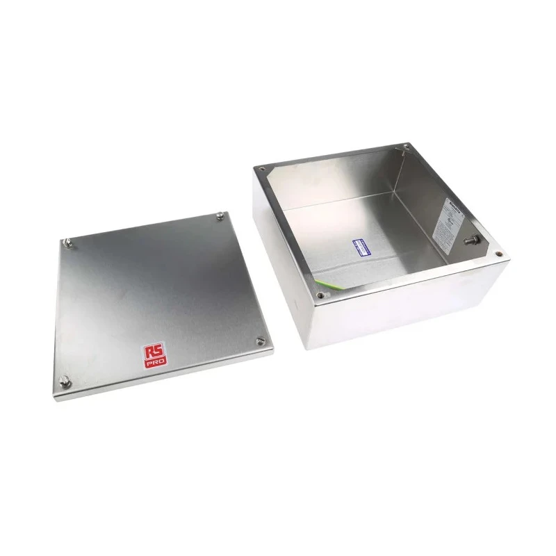 RS PRO Satin 316 Stainless Steel Adaptable Enclosure Box 220mm x 220mm x 85mm 471-1631