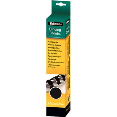Fellowes Black Plastic Binding Comb A4 Size 16 mm Diameter 25 Per Pack 5332302