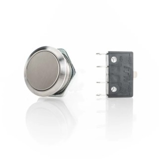 ITW Switches H48M Series Stainless Steel Momentary Push Button Switch Panel Mount 19.6 mm Cutout SPDT Clear LED H48M-110N