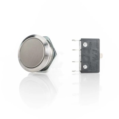 ITW Switches H48M Series Stainless Steel Momentary Push Button Switch Panel Mount 19.6 mm Cutout SPDT Clear LED H48M-110N