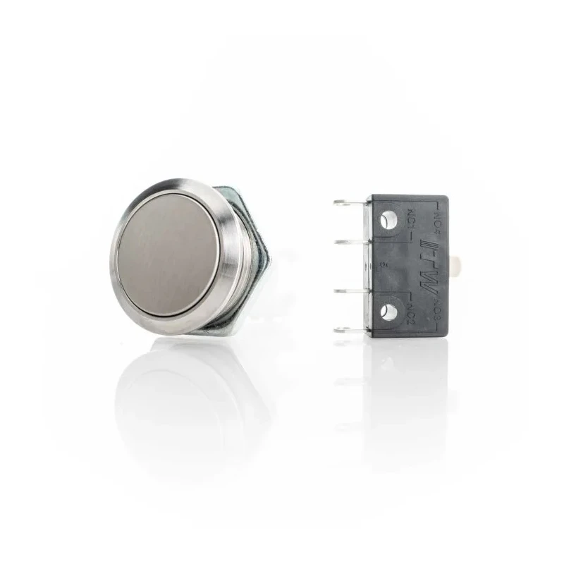ITW Switches H48M Series Stainless Steel Momentary Push Button Switch Panel Mount 19.6 mm Cutout SPDT Clear LED H48M-110N