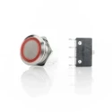 ITW Switches H48M Series Illuminated Momentary Push Button Switch Panel Mount SPDT Red LED IP67 250 V H48M-112R