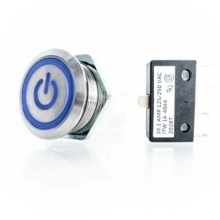 ITW Switches Illuminated Push Button Switch Momentary Panel Mount SPDT Blue LED, IP67, 250 V H48M-113B