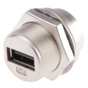 RS PRO Straight Panel Female USB Type A USB Connector USB 2.0, 500V, 1.5A, Plug-In 122-3030