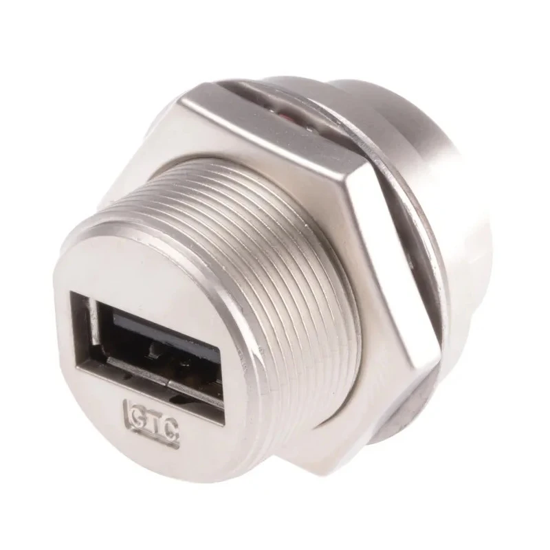 RS PRO Straight Panel Female USB Type A USB Connector USB 2.0, 500V, 1.5A, Plug-In 122-3030