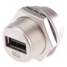 RS PRO Straight Panel Female USB Type A USB Connector USB 2.0, 500V, 1.5A, Plug-In 122-3030