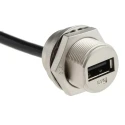RS Pro USB 2.0 Female USB Type A to Female USB Type A Extension Cable Black 225.5 mm 122-3031