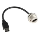 RS Pro USB 2.0 Female USB Type A to Female USB Type A Extension Cable Black 225.5 mm 122-3031
