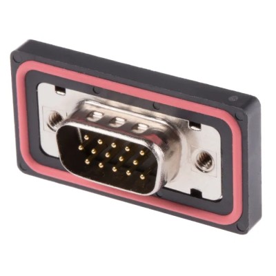 RS PRO 15 Way Straight Panel Mount D-Sub Connector Male 1kV 5A Polybutylene Terephthalate Housing 122-3038