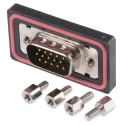 RS PRO 15 Way Straight Panel Mount D-Sub Connector Male 1kV 5A Polybutylene Terephthalate Housing 122-3038