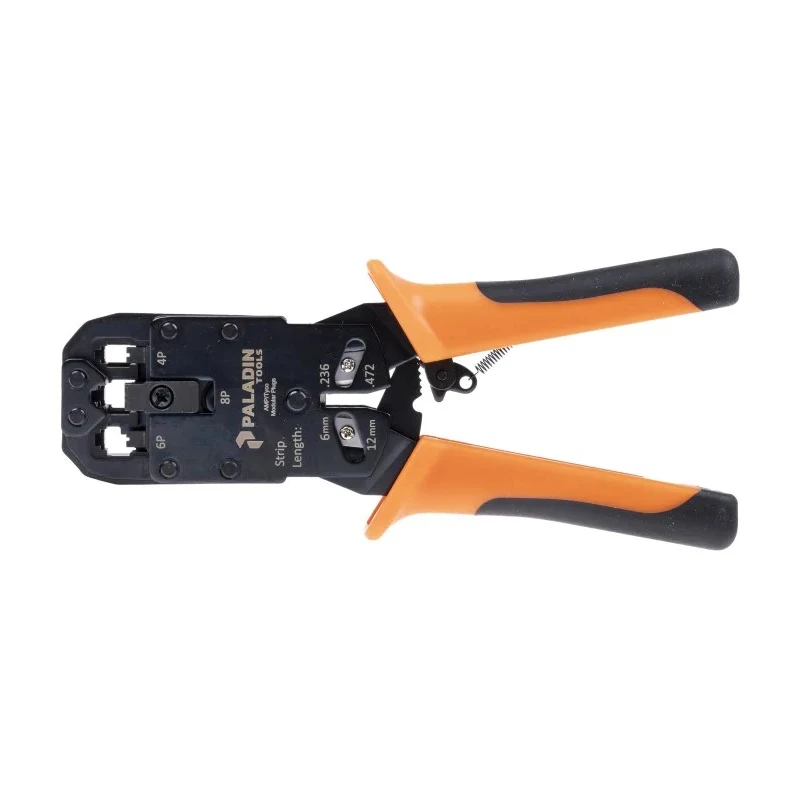 Tempo PA1540 Crimp Tool for RJ45, RJ12, RJ11 Connectors with Adjustable Ratchet 205mm Length 472-6762