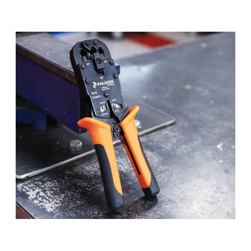 Tempo PA1540 Crimp Tool for RJ45, RJ12, RJ11 Connectors with Adjustable Ratchet 205mm Length 472-6762