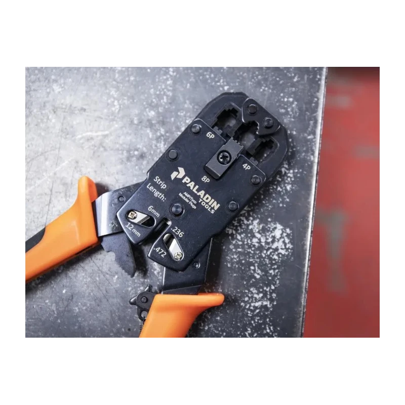 Tempo PA1540 Crimp Tool for RJ45, RJ12, RJ11 Connectors with Adjustable Ratchet 205mm Length 472-6762