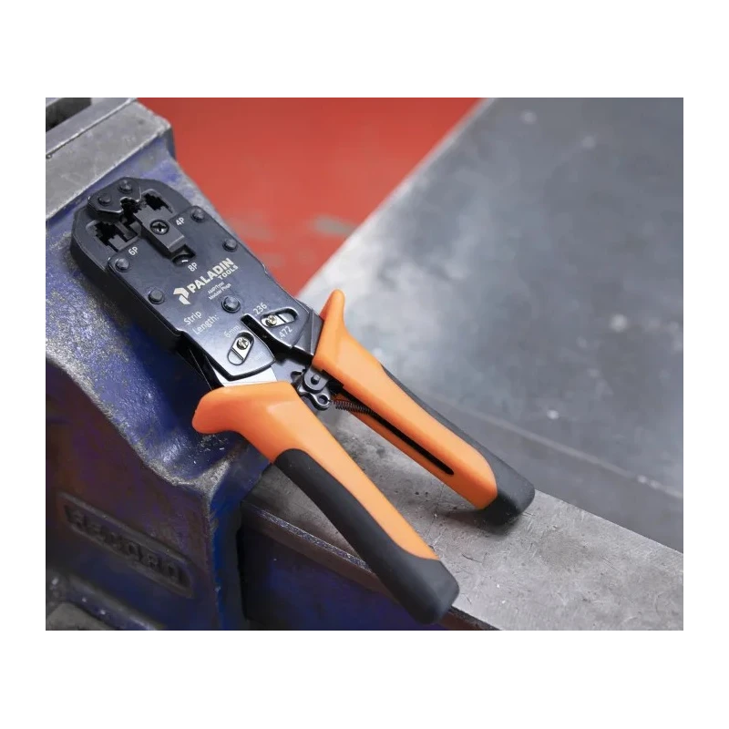 Tempo PA1540 Crimp Tool for RJ45, RJ12, RJ11 Connectors with Adjustable Ratchet 205mm Length 472-6762