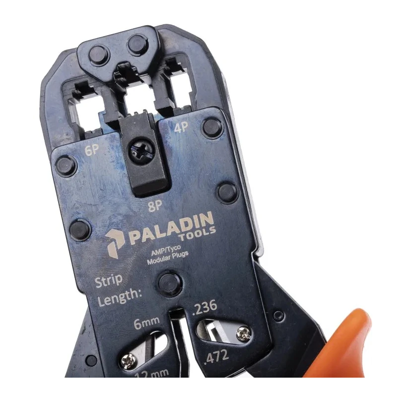 Tempo PA1540 Crimp Tool for RJ45, RJ12, RJ11 Connectors with Adjustable Ratchet 205mm Length 472-6762