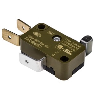 Saia-Burgess Roller Lever Micro Switch, Tab Terminal, 16A, 250 V AC, SPCO Contact Configuration, IP40 XGG2-88-S20Z1