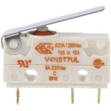 Saia-Burgess Short Lever Subminiature Micro Switch, SPDT, Solder Terminal, 5A, 250V AC, IP67, Model V4NST7Y1UL