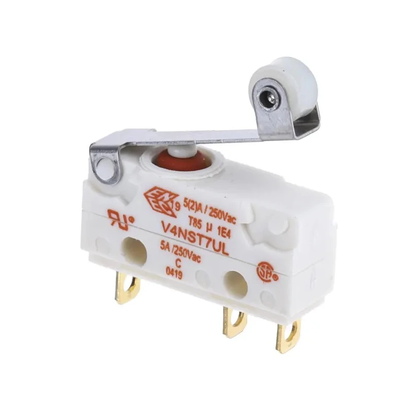 Saia-Burgess Roller Lever Micro Switch, Solder Terminal, 5A, 250 V AC, SPDT, IP67 V4NST7YRUL