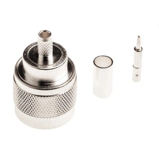 TE Connectivity N Series 50 Ω Coaxial Connector Cable Male N Connector, Straight Body Crimp 1-1337416-0