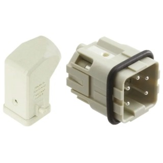 HARTING Heavy Duty Power Connector Panel Mount Screw Termination 4 Contacts 10A 230V 400V Han A Male 09200030620+09200042611