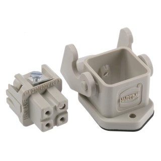 HARTING Heavy Duty Power Connector Panel Screw 3 Way 10A Han A Female 230V 400V 09200030320+09200032711
