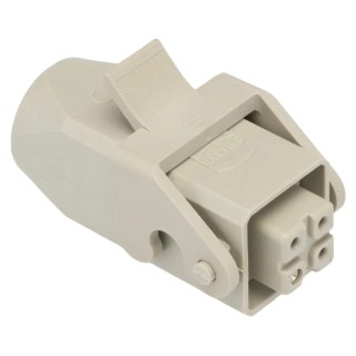 HARTING Heavy Duty Power Connector, Panel Mount, Screw Termination, 3 Contacts + PE, 10A, Han A 09200030720+09200032711