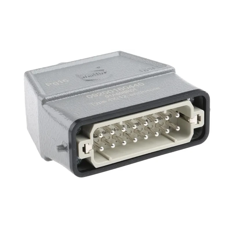 HARTING Heavy Duty Power Connector Panel Screw Terminal 16 Way 16A 250V Han A Male 09200160440+09200162612
