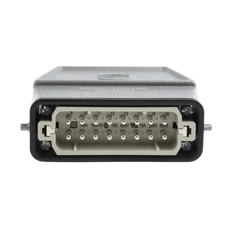 HARTING Heavy Duty Power Connector Panel Screw Terminal 16 Way 16A 250V Han A Male 09200160440+09200162612