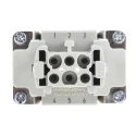 HARTING Heavy Duty Power Connector Panel Screw 6 Way 16A 500V Han E Female 09300060301+09330062701