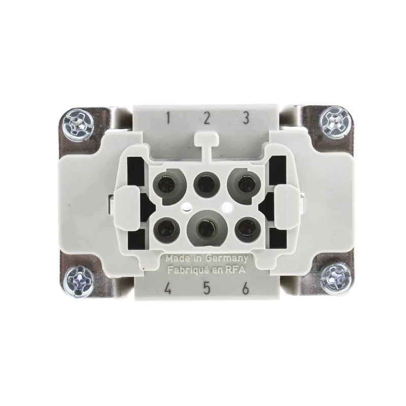 HARTING Heavy Duty Power Connector Panel Screw 6 Way 16A 500V Han E Female 09300060301+09330062701