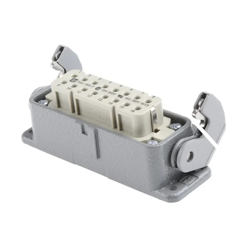 HARTING Heavy Duty Power Connector Panel Mount Screw Termination 16 Way 16A 250V Han A Female 09200160301+09200162812